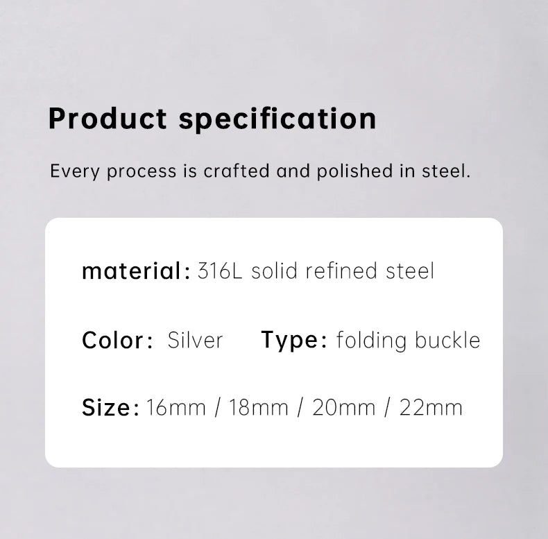 MAIKES 316L Stainless Steel Butterfly Clasp – 18/20mm Brushed Folding Buckle