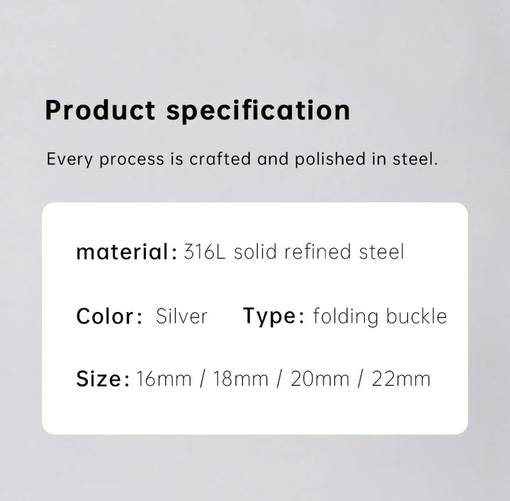 MAIKES 316L Stainless Steel Butterfly Clasp – 18/20mm Brushed Folding Buckle