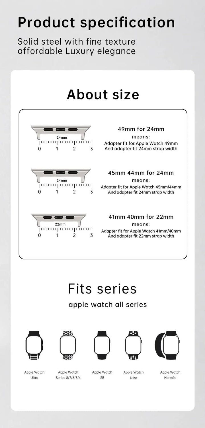 2pcs Ultra 2 Series 10 Apple Watch Strap Stainless Steel Adapter For 49mm 46mm 42mm 45mm 44mm 41mm 40mm Connector