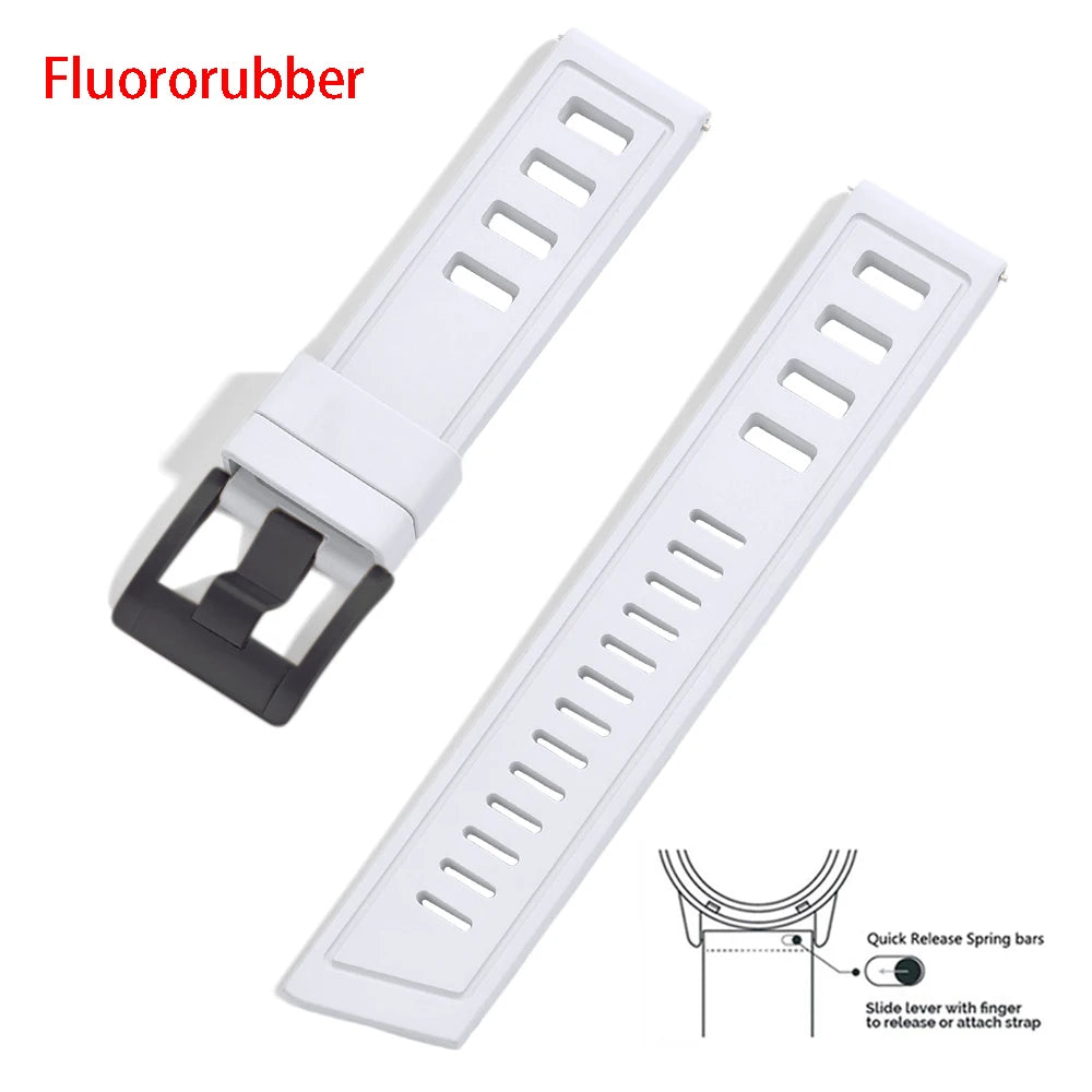 New Design SOFO Fluororubber FKM Watch Strap 20mm 22mm Waterproof Quick Release Watchbands For Each Brand Diving Watches