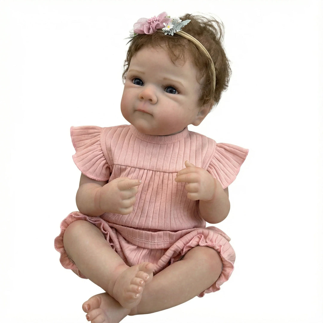 NPK Sofr 18-inch Bettie Reborn Baby Doll Vinyl Girl Handmade 3D Skin Visible Veins Collectible Art Doll for Christmas Gift