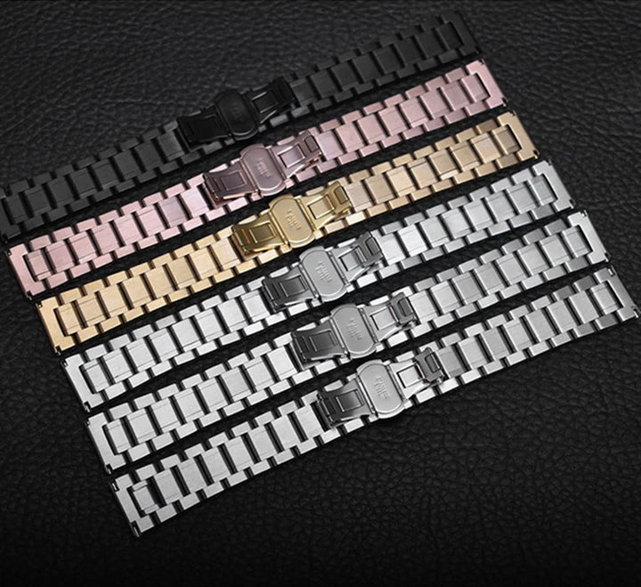 Curved End Universal Strap 12/13/14/15/16/17/18/19/20/21/22/23/24mm Solid Stainless Steel Watch Bands for Tissot Butterfly Clasp