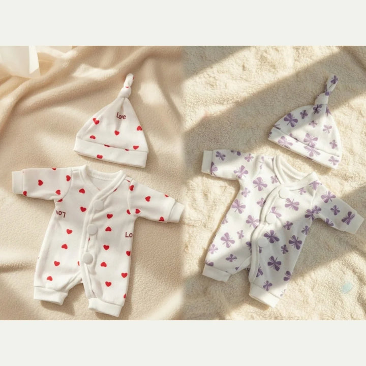 4‑Style Romper Outfits for 8–9″ Newborn Dolls