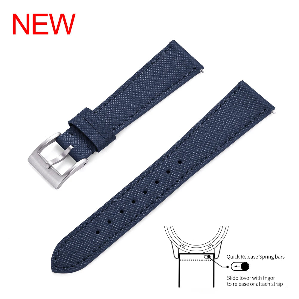 High Quality Quick Release Leather Sailcloth Watch Strap 18mm 19mm 20mm 21mm 22mm 23mm 24mm For Omega X Swatch MoonSwatch