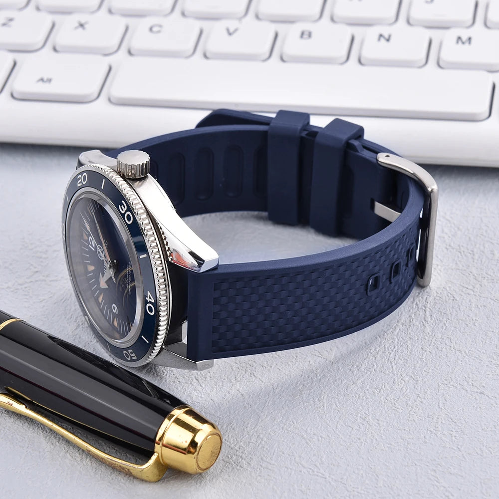 Premium Grade FPM/FKM Watch Strap 18mm 20mm 22mm New Design Fluoro Rubber Watchbands Quick Release For Each Brand Smart Watches