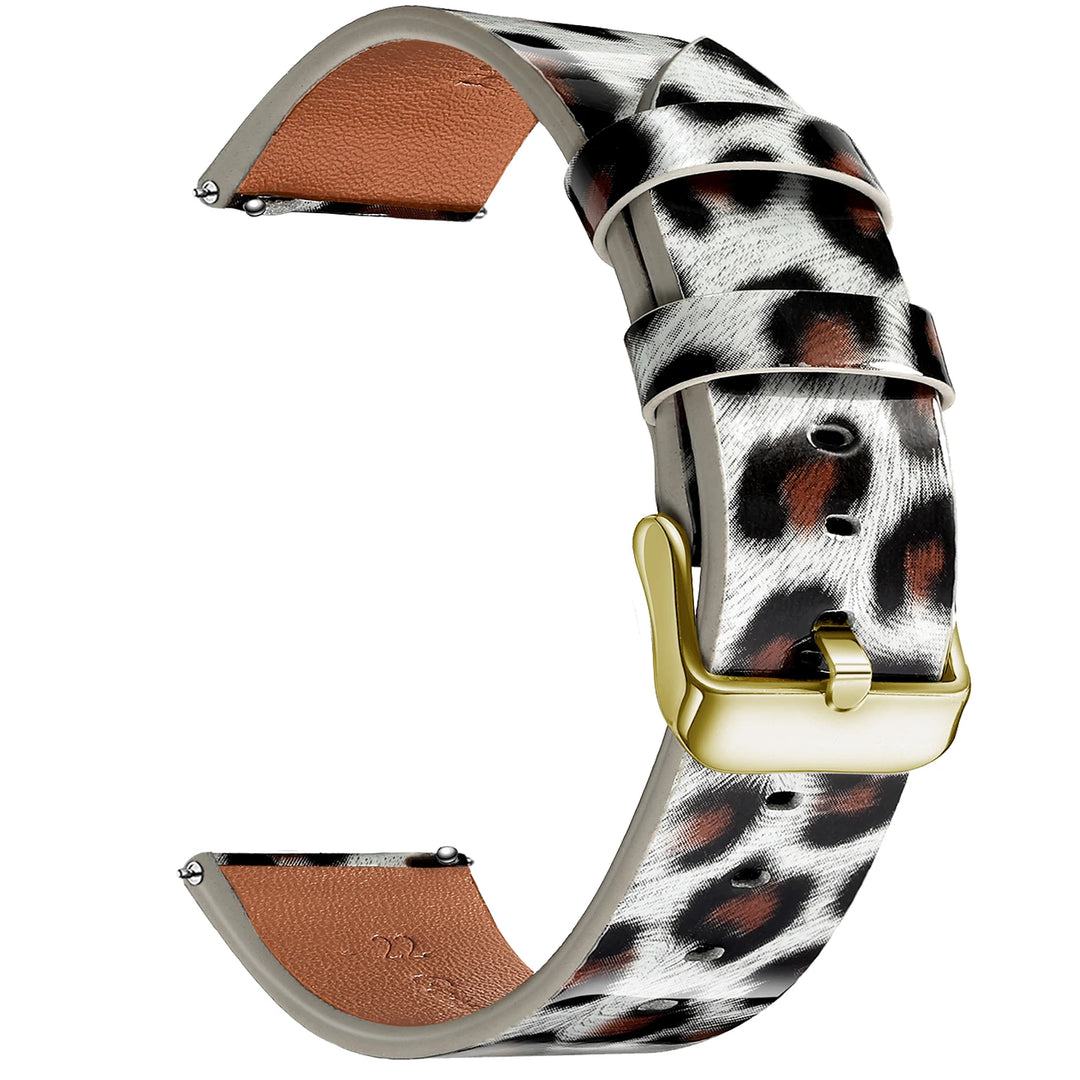 Leopard Print Leather Watch Band 20/22mm (Quick Release)