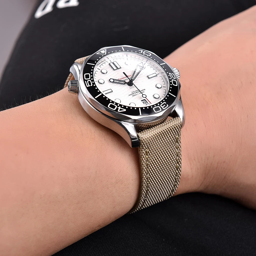 NATOBELT High Quality Canvas Nylon Leather Quick Release Sailcloth Watch Strap 18mm 20mm 22mm Replacement Watchbands