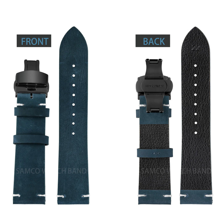 Vintage Top-Grain Leather Watch Strap (18–24mm)