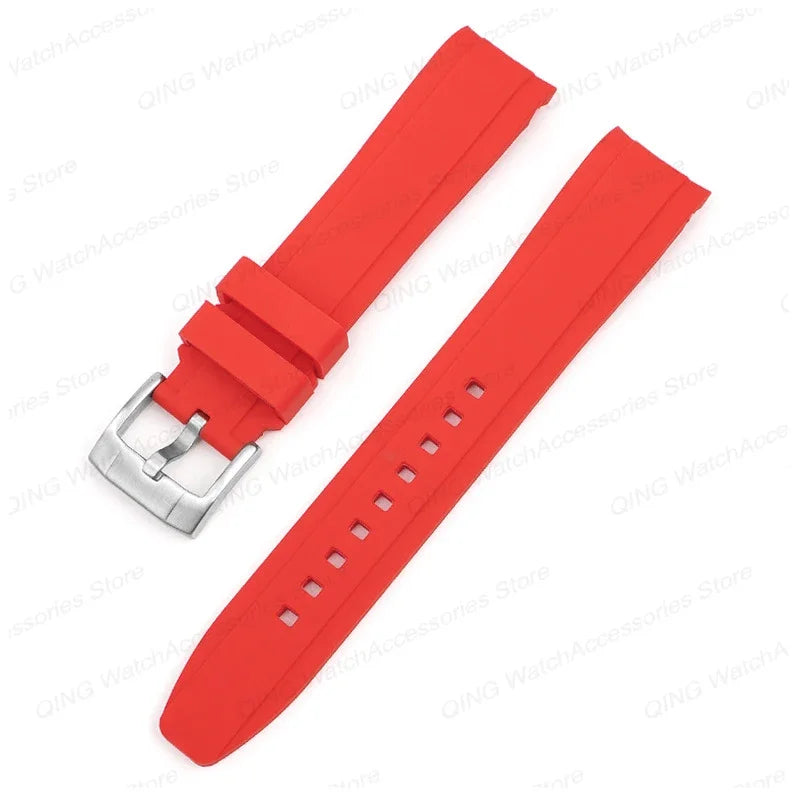 20mm 22mm Silicone Strap for Swatch Universal Curved End Arc Rubber Watch Band for Rolex Sport Waterproof Bracelet for Citizen