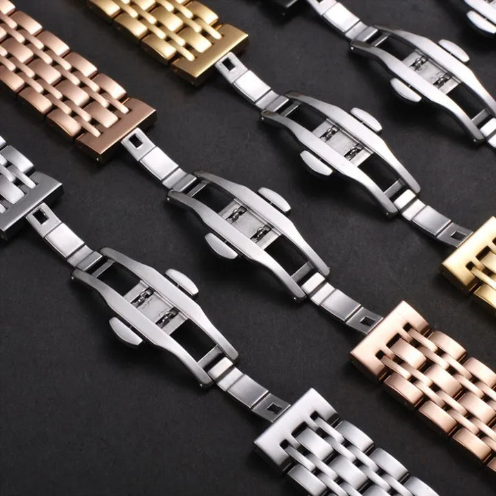 Solid Stainless Steel Watch Band 16–24mm with Butterfly Buckle for TISSOT,