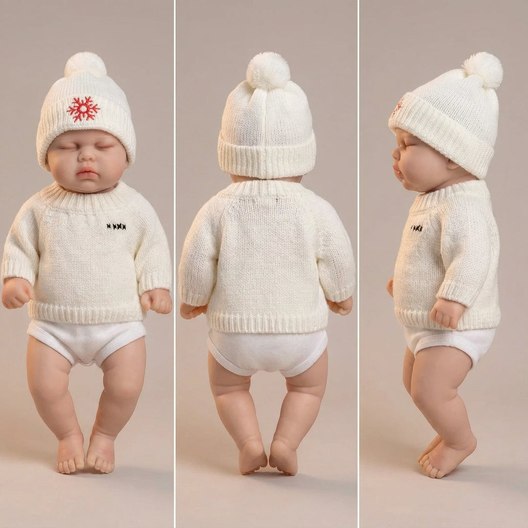 NPK 12inch Solid Silicone Reborn Baby Doll Stretchable Collectible Art Doll Pickle Version