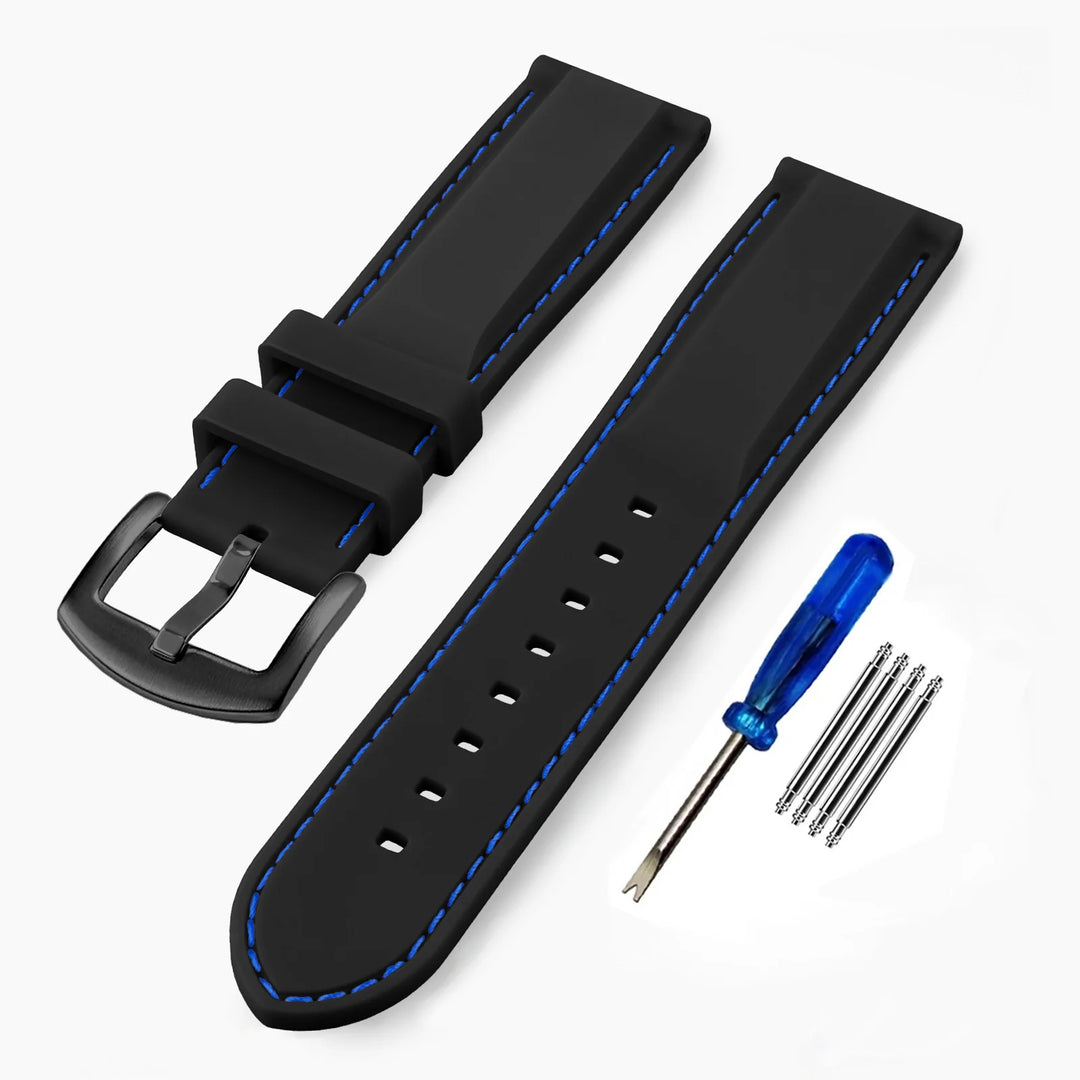 Silicone Rubber Watch Band 20–22mm (Soft & Comfortable Replacement)
