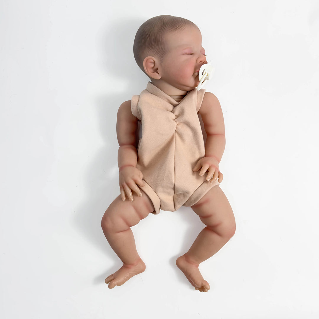 20″ August Painted Reborn Doll Parts – 3D Skin with Visible Veins & Cloth Body (DIY)