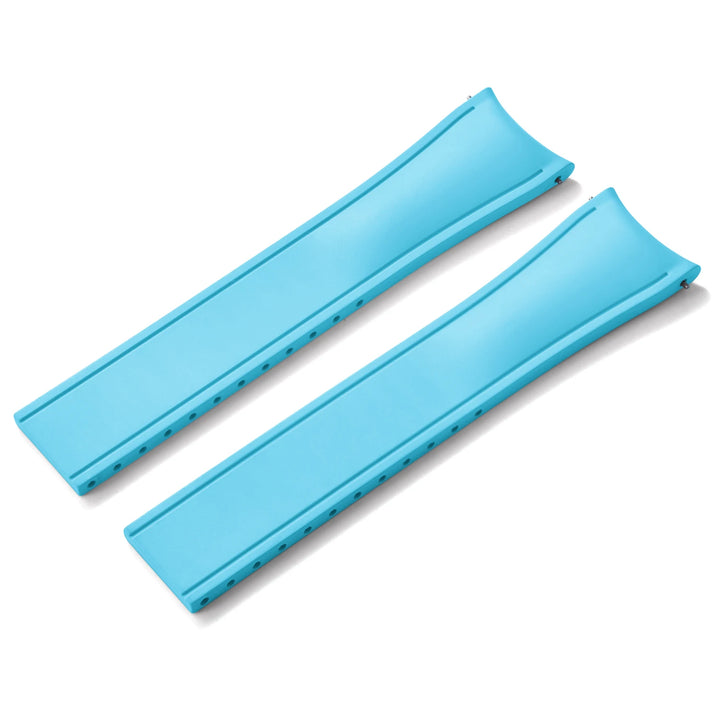 Premium Grade Curved Rubber CTS Strap 20mm 22mm Quick Release Butterfly Buckle Watch Bands FKM Rubber Strap For Cut To Size