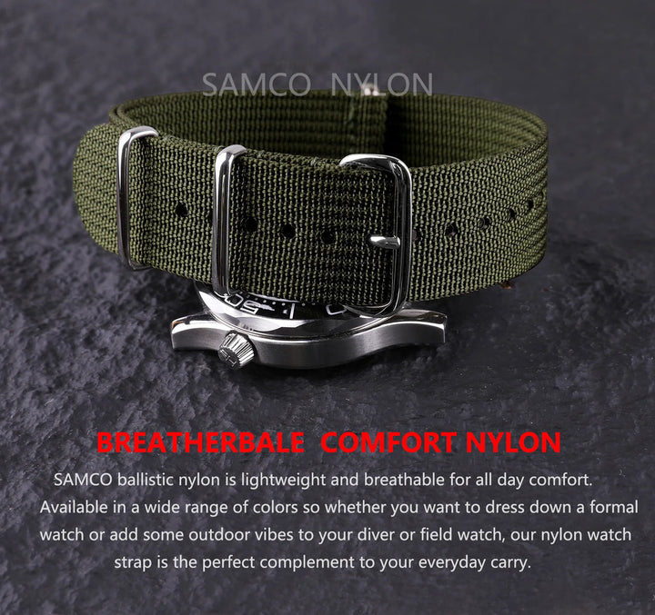 Ribbed Nylon Military Band 18–22mm