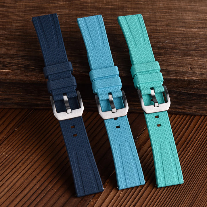 JUELONG Premium Busluo Fkm Rubber Watch Strap 20mm 22mm Watch Bands Fluororubber Straps For Traditional Diving Watch Accessories