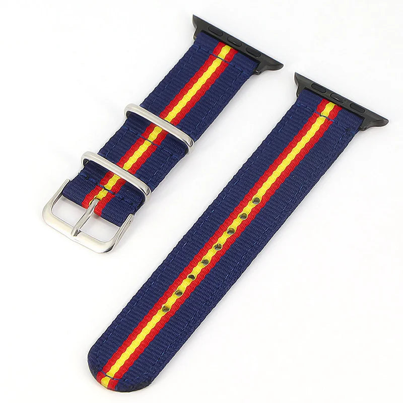 Nylon Watchband for iWatch 4 3 2 1 for Apple Watch Band 38mm 40mm Watch Strap 42mm 44mm Rainbow Wrist Bracelet