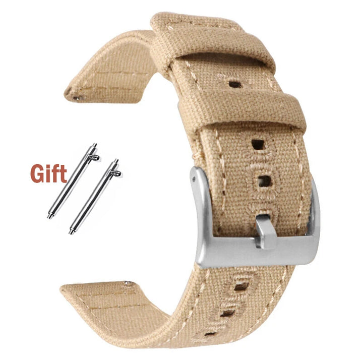 Braided Canvas Watch Band for Samsung Galaxy 3/4 40mm 44mm Classic 46/42mm Quick Release Bracelet for Huawei Strap18mm 20mm 22mm