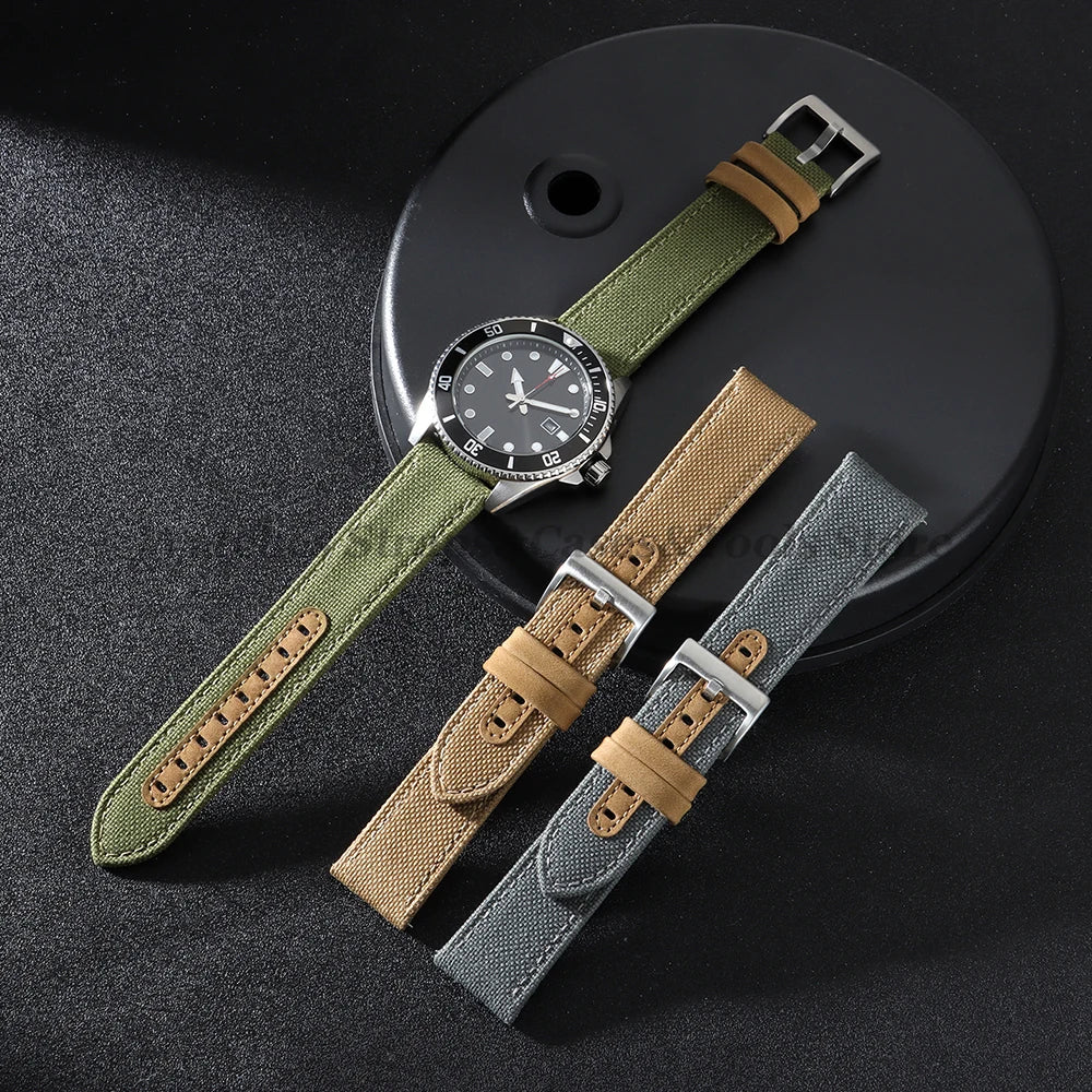 Premium Sailcloth Nylon Strap (20–22mm) – Waterproof QR