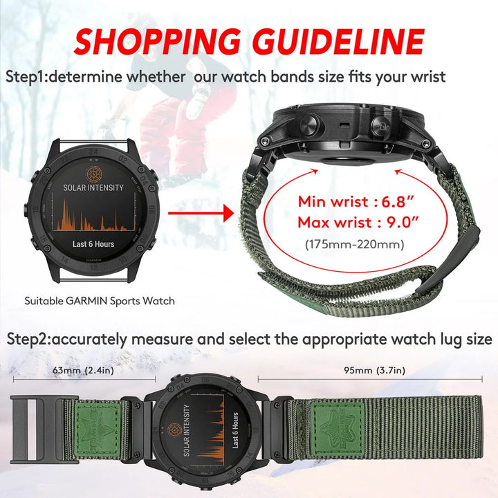 Garmin Quickfit Nylon Watch Band (20-26mm) – Fenix, Marq, Epix, Tactix