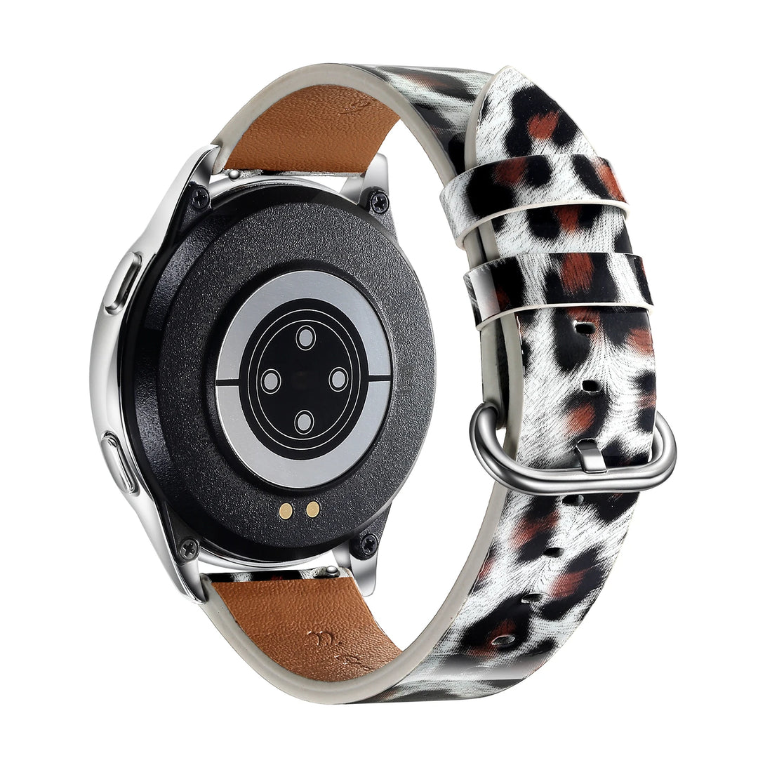 Leopard Print Leather Watch Band 20/22mm (Quick Release)