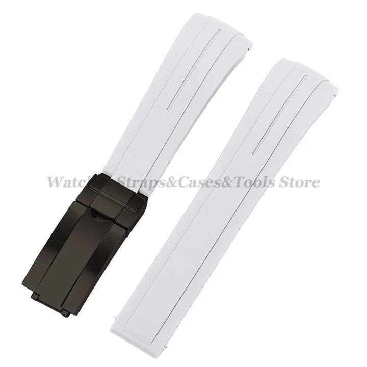 Curved Rubber Watch Strap for Rolex Daytona/Submariner – 20–22mm, Silicone