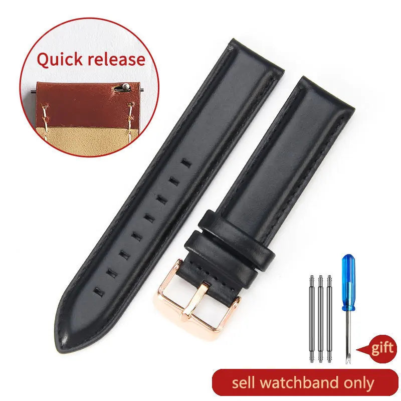 DW Classic Genuine Leather Watch Strap – 14–22mm, Waterproof & Soft