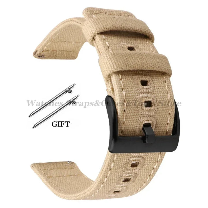 Braided Canvas Watch Strap 18–22mm