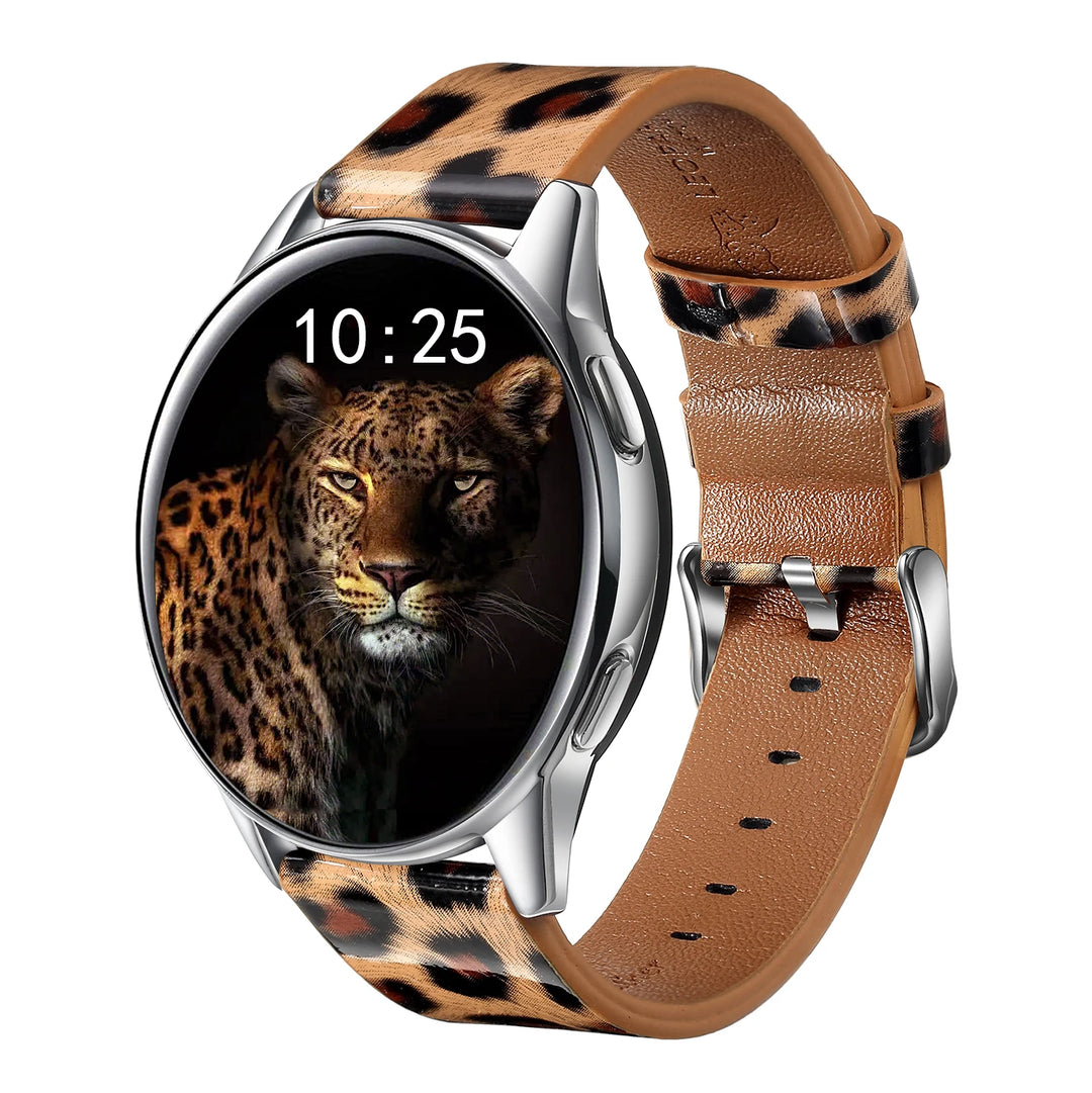 Leopard Print Leather Watch Band 20/22mm (Quick Release)