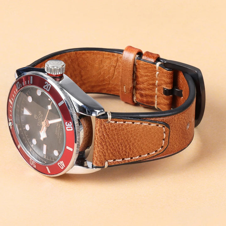 Retro Genuine Leather Watch Strap – 18-22mm for Seiko SNXS79 & Rolex Oyster