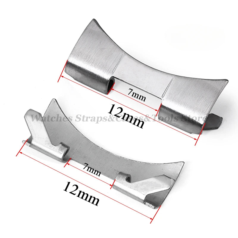 2PCS Stainless Steel Band Connectors for Seiko – Oyster Curved End Adapter (12-24mm)