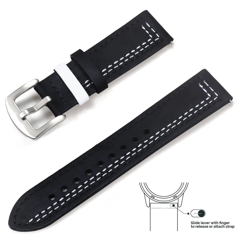 Vintage Genuine Leather Watch Strap 20/22mm