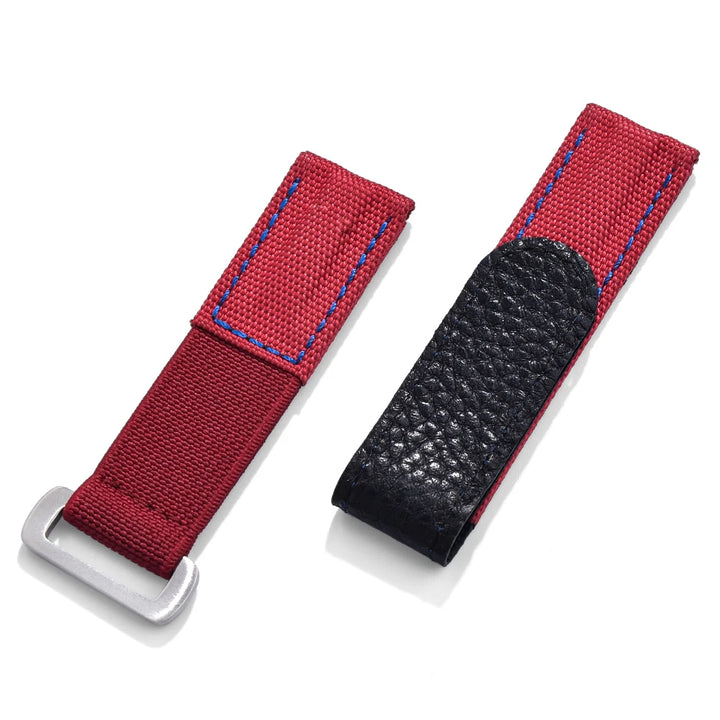 NATOBELT Hook And Loop Adhesive Watch Band Leather Elastic Nylon Sailcloth Watch Strap 20mm Watch Strap Replacement Watchbands