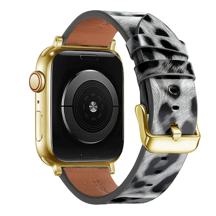 Leopard Leather Apple Watch Band for Women 38–49mm