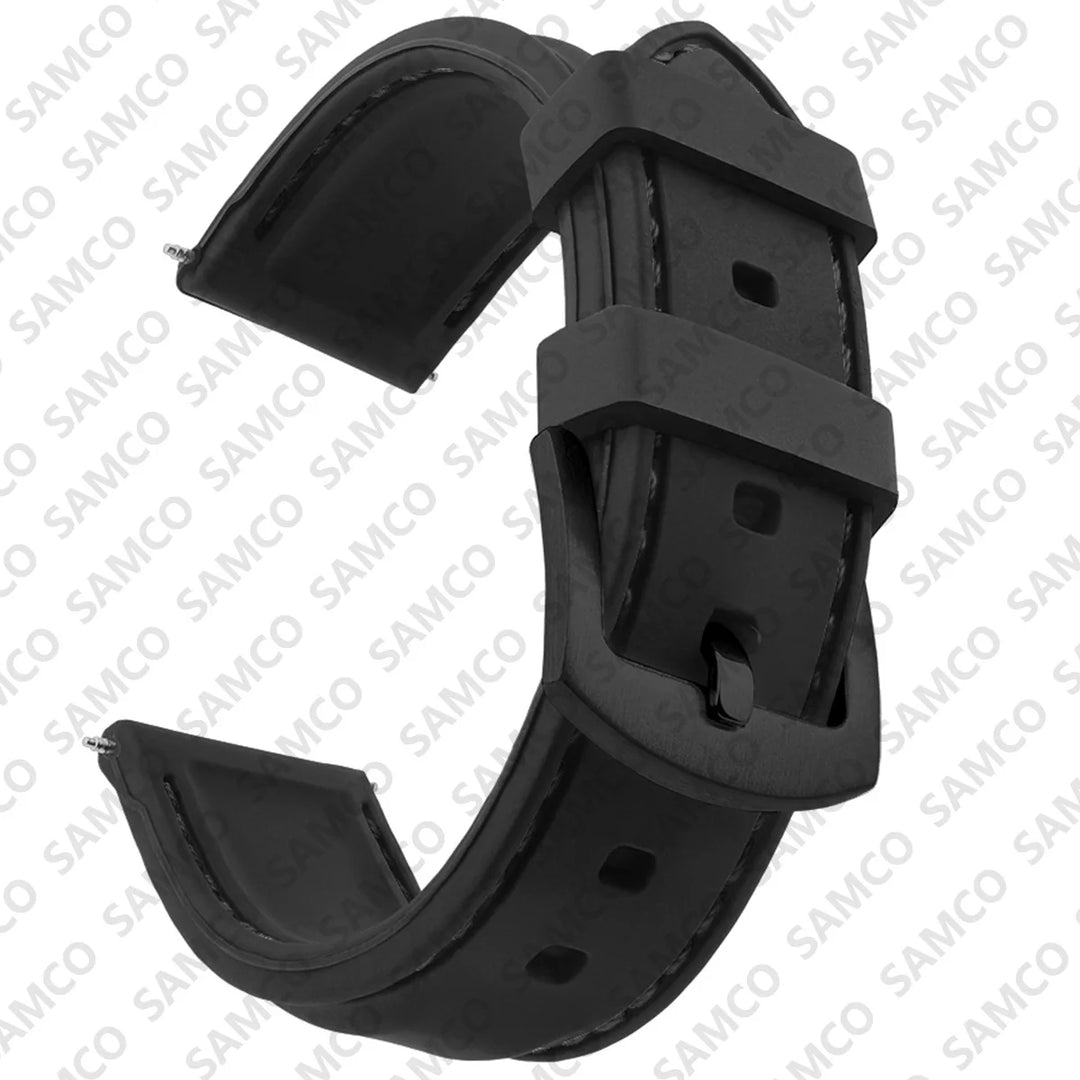 Silicone Rubber Watch Band 18–26mm (Soft & Comfortable Replacement Strap)