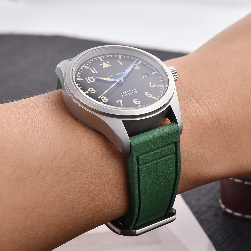 Premium Grade Fluororubber FKM 20mm 21mm 22mm Watch Strap Diving Waterproof Quick Release Watchbands