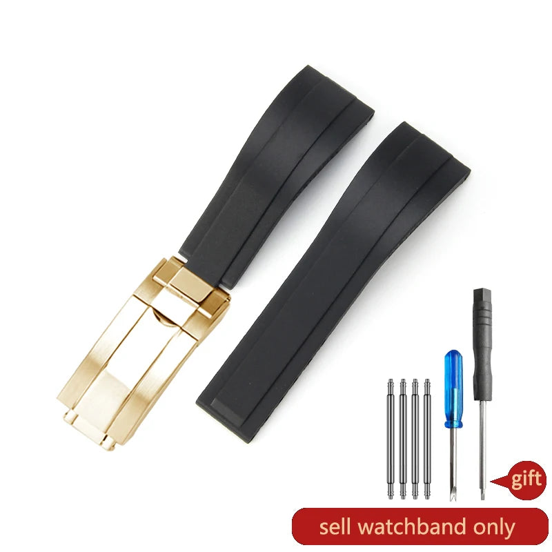 Flat Interface Silicone Watch Strap 20mm for Rolex Daytona & GMT 2