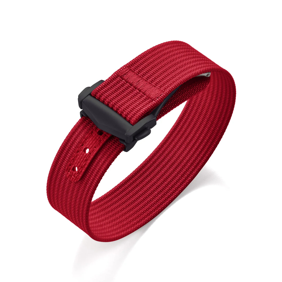 Ribbed Nylon & FKM Rubber Watch Strap – 18–22mm Folding Buckle for Omega, Tudor & Seiko