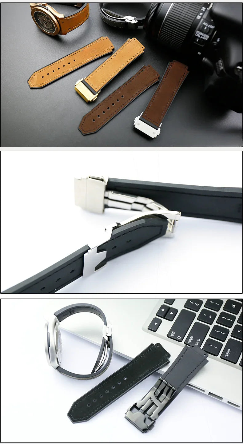 Hublot Big Bang Yuki Leather Watch Strap – Waterproof Suede, Durable