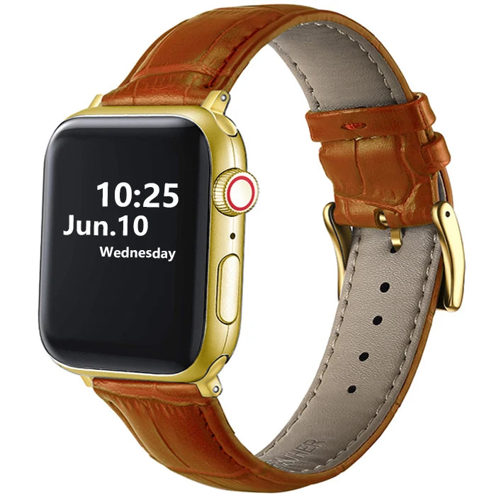 Leather Apple Watch Band (38/42mm, Series 3–6/SE Compatible)