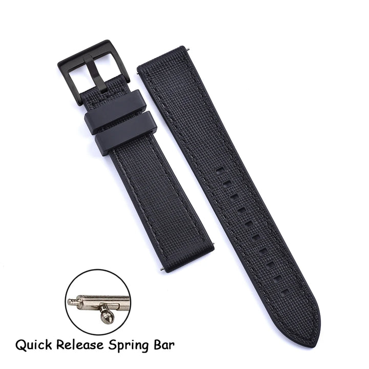 FKM Rubber Strap 20mm22mm Leather Qucik Release Watch Band Universal Women Men Watch Accessories for Omega Seiko Sports Bracelet