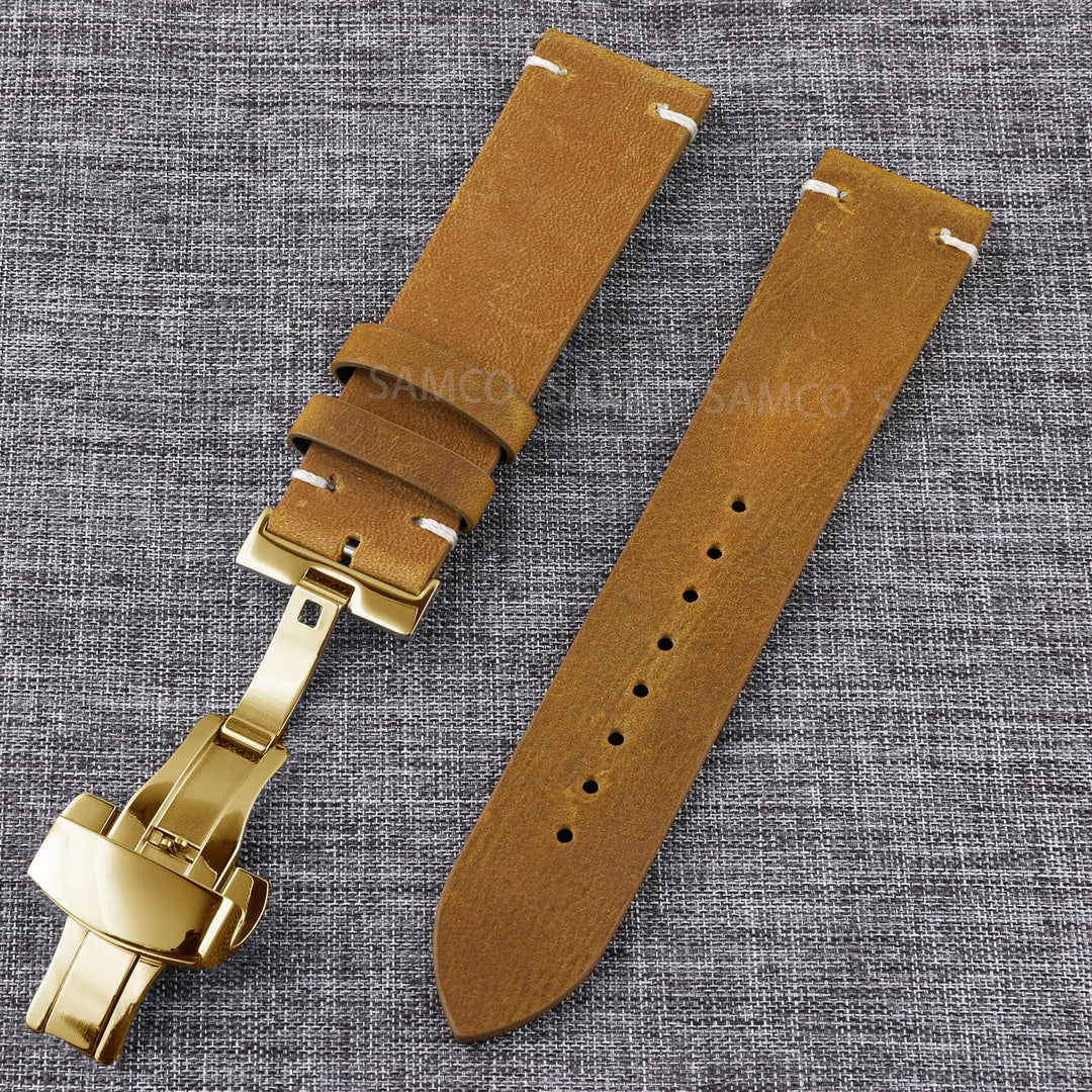 Vintage Top-Grain Leather Watch Strap (18–24mm)