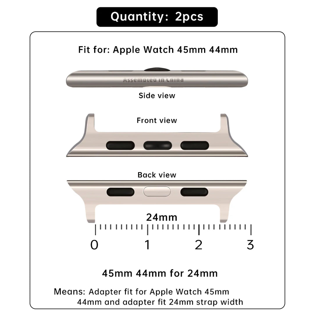 2pcs Apple Watch Ultra 49mm Adapter For Apple Watch Strap Series 9 8 7 SE 45mm 44mm 41mm 40mm Band Stainless Steel Connector