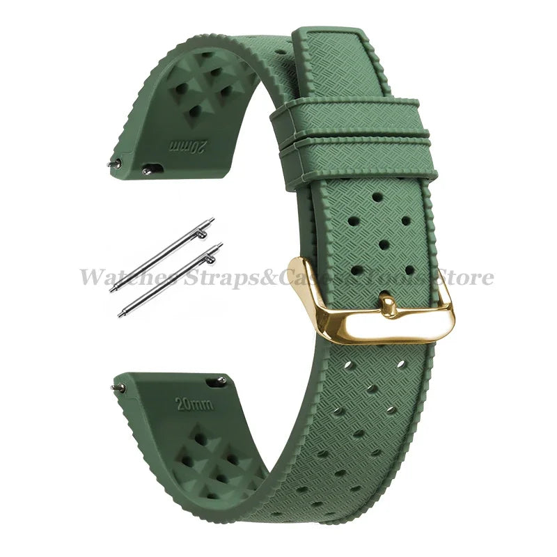 Tropic Silicone Watch Strap 18/20mm 22mm for Seiko for Fossil for Oris Wrist Band Quick Release Soft Rubber Bracelet Replacement