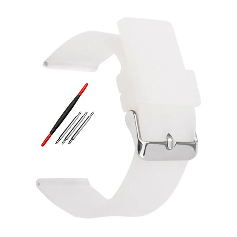 Silicone Watch Strap – 12–24mm, Soft Rubber for Seiko & Huawei GT Series