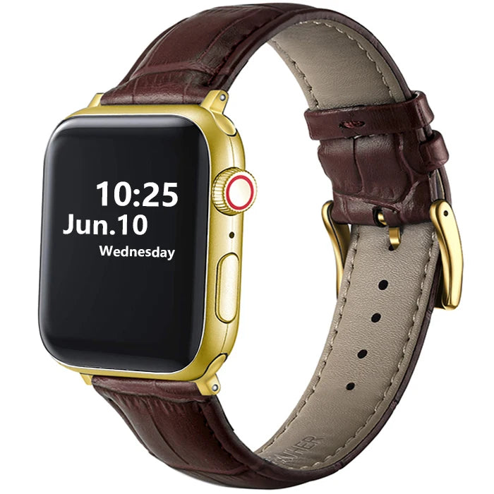 Leather Apple Watch Band (38/42mm, Series 3–6/SE Compatible)