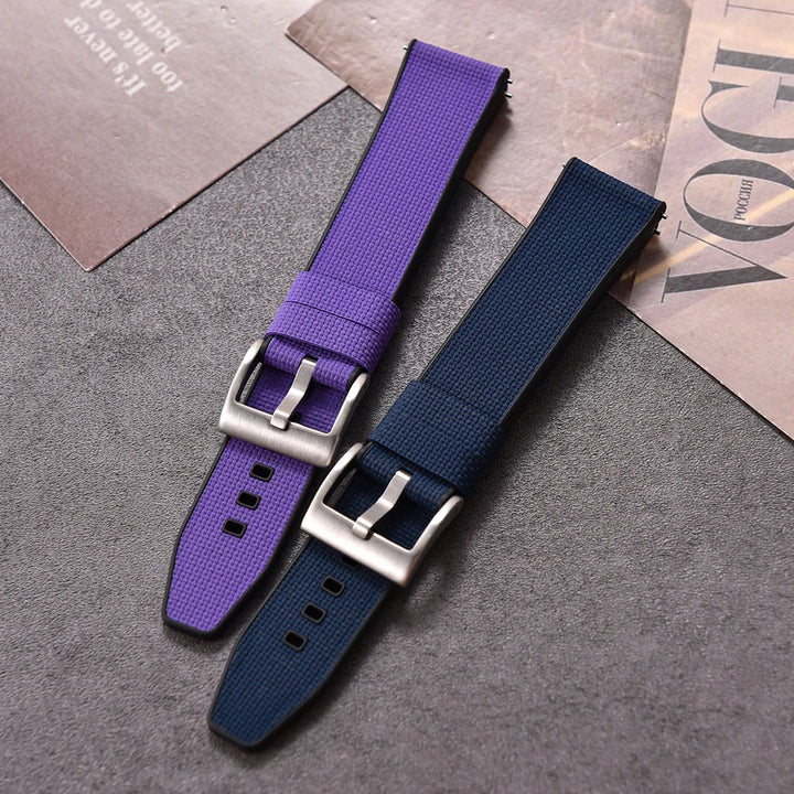 Premium Hybrid FKM Texture Watch Band Quick Release FKM +FKM Rubber Watch Strap 18mm 19mm 20mm 21mm 22mm 24mm For Diving Watches