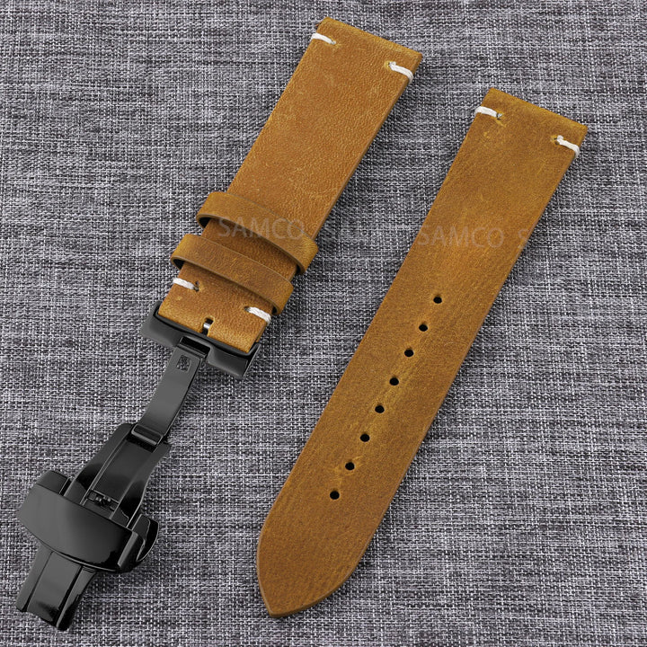 Vintage Top-Grain Leather Watch Strap (18–24mm)