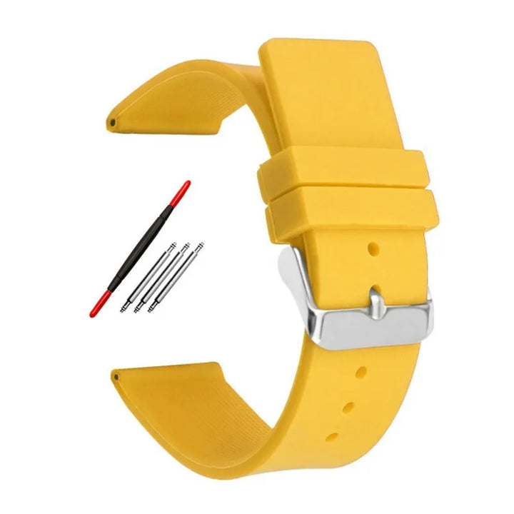 Silicone Watch Strap – 12–24mm, Soft Rubber for Seiko & Huawei GT Series