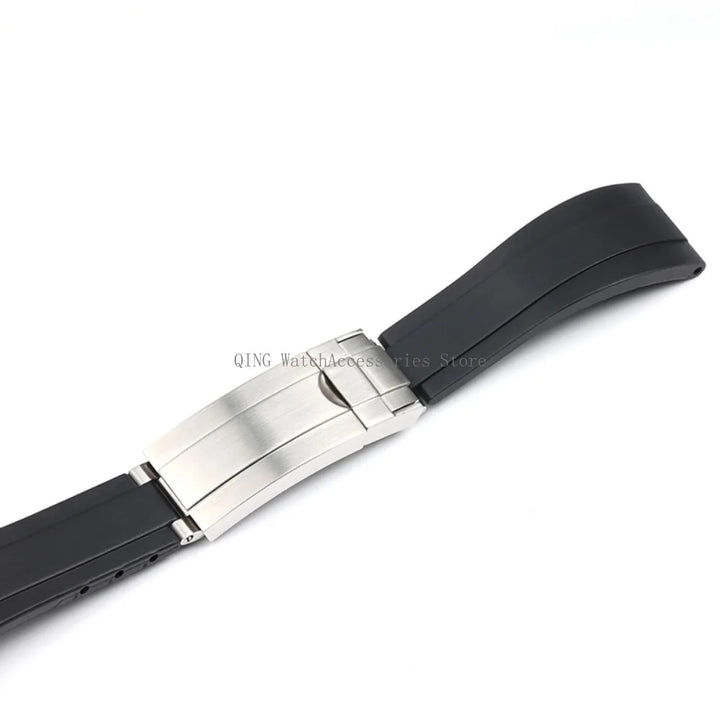 Rubber Silicone Watch Strap for Rolex Oysterflex – 20mm, Folding Buckle